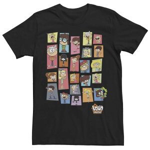 �A�j���L�����N�^�[ �����Y �g�b�v�X T�V���c Licensed Character Men's The Loud House Character Panel Tee Black �u���b�N