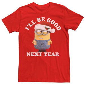 �A�j���L�����N�^�[ �����Y �g�b�v�X T�V���c �~�j Licensed Character Men's Despicable Me Minions Be Good Next Year Santa Hatee Red ���b�h