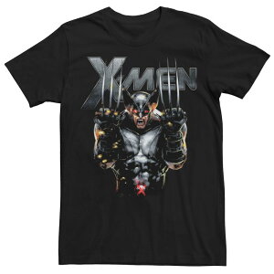 �}�[�x�� �����Y �g�b�v�X T�V���c �O���t�B�b�N Men's Marvel X-Men Wolverine Full Metal Razor Edge Graphic Tee Black �u���b�N