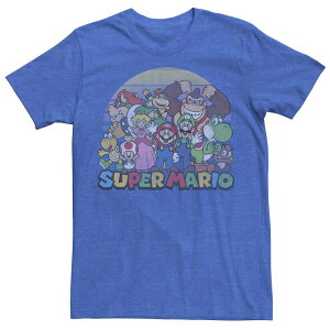 �A�j���L�����N�^�[ �����Y �g�b�v�X T�V���c ���B���e�[�W Licensed Character Men's Nintendo Super Mario Grouportrait Vintage Tee Royal Heather �w�U�[