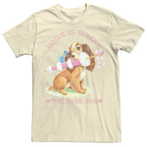 �f�B�Y�j�[ �����Y �g�b�v�X T�V���c Disney's Lady And The Tramp Lady Home Is Where The Dogs Are Men's Tee Natural