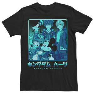 �A�j���L�����N�^�[ �����Y �g�b�v�X T�V���c Licensed Character Men's Kingdom Hearts Keyblade Crew Group Shotee Black �u���b�N
