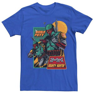 �A�j���L�����N�^�[ �����Y �g�b�v�X T�V���c Licensed Character Men'star Wars Boba Fett Bounty Hunteretro Poster Tee Royal