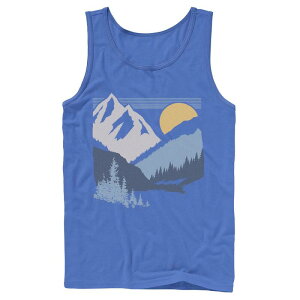 �A�j���L�����N�^�[ �����Y �g�b�v�X T�V���c Licensed Character Men'slanted Sun And Mountains Tank Top Royal