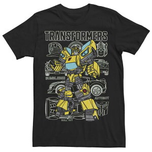 �A�j���L�����N�^�[ �����Y �g�b�v�X T�V���c Licensed Character Men's Transformers Bumblebee Doodle Background Tee Black �u���b�N