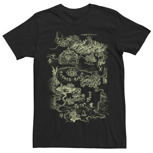 �A�j���L�����N�^�[ �����Y �g�b�v�X T�V���c Licensed Character Men's Zelda Hyrule Map Tee Black �u���b�N