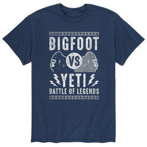�A�j���L�����N�^�[ �����Y �g�b�v�X T�V���c Licensed Character Men's Bigfoot Vs Yeti Tee Blue �u���[