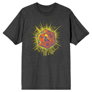 �A�j���L�����N�^�[ �����Y �g�b�v�X T�V���c Licensed Character Men's Dungeons & Dragons D20 Dice Tee Grey �O���[