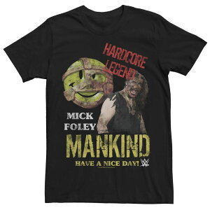 �A�j���L�����N�^�[ �����Y �g�b�v�X T�V���c Licensed Character Men's WWE Mike Foley Hardcore Legend Mankind Tee Black �u���b�N