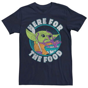 �A�j���L�����N�^�[ �����Y �g�b�v�X T�V���c LICENSED CHARACTER Men's The Mandalorian Grogu Here For Food Tee Navy �l�C�r�[