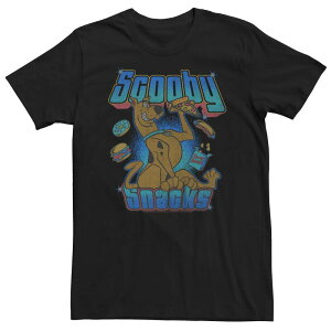 �A�j���L�����N�^�[ �����Y �g�b�v�X T�V���c �g�[�� Licensed Character Big & Tall Scooby-Doo Scooby Snacks Food Tee Black �u���b�N