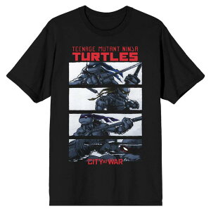 �A�j���L�����N�^�[ �����Y �g�b�v�X T�V���c �O���t�B�b�N Licensed Character Men's Teenage Mutant Ninja Turtles City At War Graphic Tee Black �u���b�N