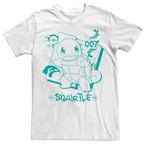 �A�j���L�����N�^�[ �����Y �g�b�v�X T�V���c Licensed Character Men's Pok mon Squirtle Action Pose Tee White �z���C�g