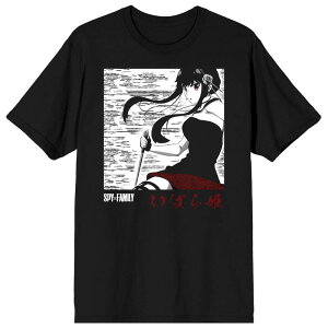 �A�j���L�����N�^�[ �����Y �g�b�v�X T�V���c �O���t�B�b�N Licensed Character Men'spy x Family Manga Yor Forger Graphic Tee Black �u���b�N