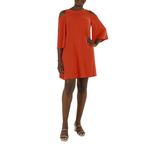 �j�i���I�i���h ���f�B�[�X �g�b�v�X �����s�[�X �h���[�v Women's Nina Leonardraped Sleeve Cold-Shoulder Dress Pumpkin Spice