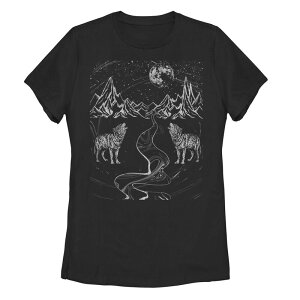 �A���u�����f�b�h ���f�B�[�X �g�b�v�X T�V���c �O���t�B�b�N Unbranded Juniors' Howling Wolvesketch Graphic Tee Black �u���b�N