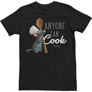 �f�B�Y�j�[ �s�N�T�[ �����Y �g�b�v�X T�V���c �g�[�� Big & Tall Disney / Pixaratatouille Remy Bold Anyone Can Cook Textee Black �u���b�N