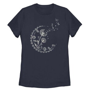 �A���u�����f�b�h ���f�B�[�X �g�b�v�X T�V���c Unbranded Juniors' Dandelion Moon Artsy Flowers Tee Navy �l�C�r�[