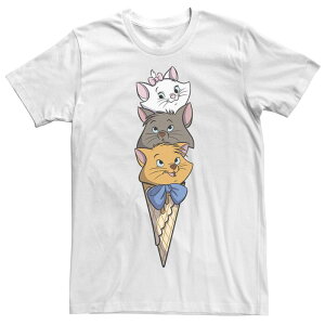 �f�B�Y�j�[ �����Y �g�b�v�X T�V���c Disney Men's The Aristocats Kitten Ice Cream Stack Tee White �z���C�g