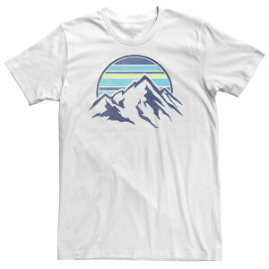�A�j���L�����N�^�[ �����Y �g�b�v�X T�V���c �g�[�� Licensed Character Big & Tall Trendy Blue Mountain Range Striped Sun Tee White �z���C�g
