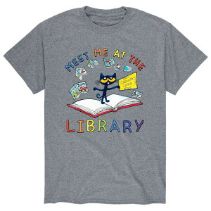 �A�j���L�����N�^�[ �����Y �g�b�v�X T�V���c Licensed Character Men's Pete The Cat Meet At Library Tee Athletic Heather �w�U�[
