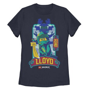 �A�j���L�����N�^�[ ���f�B�[�X �g�b�v�X T�V���c �O���t�B�b�N Licensed Character Juniors' Lego: Ninjago Lloyd Portrait Shot Graphic Tee Navy �l�C�r�[