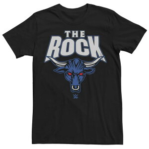 �A�j���L�����N�^�[ �����Y �g�b�v�X T�V���c �g�[�� �O���t�B�b�N Licensed Character Big & Tall WWE The Rock Role Knower Bull Graphic Tee Black �u���b�N