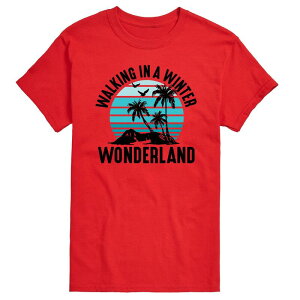 �A�j���L�����N�^�[ �����Y �g�b�v�X T�V���c �g�[�� �O���t�B�b�N Licensed Character Big & Tall Walking In A Winter Wonderland Beach Graphic Tee Red ���b�h