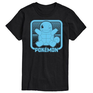 �A�j���L�����N�^�[ �����Y �g�b�v�X T�V���c �O���t�B�b�N Licensed Character Men's Pokemon Retro Squirtle Graphic Tee Black �u���b�N
