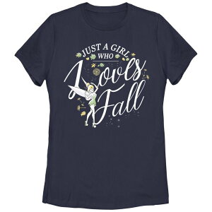 �f�B�Y�j�[ ���f�B�[�X �g�b�v�X T�V���c �O���t�B�b�N Disney's Tinker Bell Juniors' A Girl Who Loves Fall Graphic Tee Navy �l�C�r�[