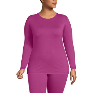 �����Y�G���h ���f�B�[�X �g�b�v�X T�V���c �N���[�l�b�N �v���X�T�C�Y Plusize Lands' End Thermaskin Long Underwear Crewneck Top Raspberry Sorbet