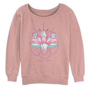 �A�j���L�����N�^�[ ���f�B�[�X �g�b�v�X T�V���c �X�E�F�b�g �O���t�B�b�N Licensed Character Juniors' Lotus Watercolor Fill Oversized Graphic Sweatshirt Desert Pink �s���N