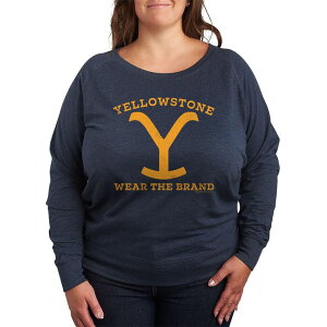 �A�j���L�����N�^�[ ���f�B�[�X �g�b�v�X T�V���c �v���X�T�C�Y �p�C�� Licensed Character Plusize Yellowstone Wear The Brand French Terry Long Sleeve Tee Heather Indigo �w�U�[