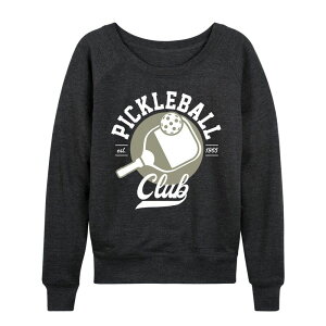 �A�j���L�����N�^�[ ���f�B�[�X �g�b�v�X T�V���c �p�C�� Licensed Character Women's Pickleball Club French Terry Long Sleeve Tee Heather Gray �O���[