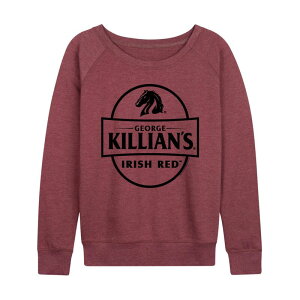 �A�j���L�����N�^�[ ���f�B�[�X �g�b�v�X T�V���c �p�C�� ���S Licensed Character Women's Killian's Logo Stamp French Terry Long Sleeve Tee Heather Maroon �w�U�[