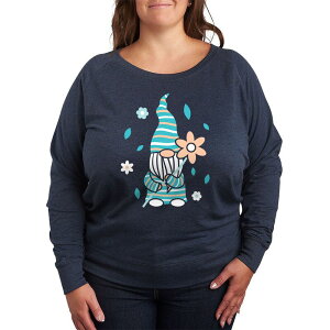 �A�j���L�����N�^�[ ���f�B�[�X �g�b�v�X T�V���c �v���X�T�C�Y �p�C�� Licensed Character Plusize Scandinavian Garden Gnome French Terry Long Sleeve Tee Heather Indigo �w�U�[
