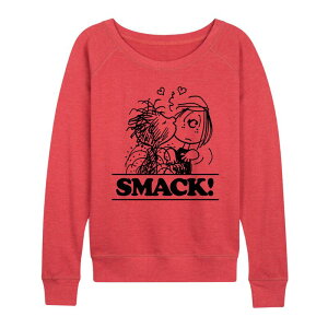 �A�j���L�����N�^�[ ���f�B�[�X �g�b�v�X T�V���c �p�C�� Licensed Character Women's Peanuts Pigpen & Patty Smack French Terry Long Sleeve Tee Heathered �w�U�[