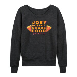 �A�j���L�����N�^�[ ���f�B�[�X �g�b�v�X T�V���c �p�C�� Licensed Character Women's Friends Joey Doesn't Share Food French Terry Long Sleeve Tee Heather Charcoal �`���R�[��