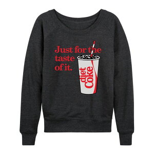 �A�j���L�����N�^�[ ���f�B�[�X �g�b�v�X T�V���c �p�C�� Licensed Character Women's Diet Coke For The Taste Of It French Terry Long Sleeve Tee Heather Charcoal �`���R�[��