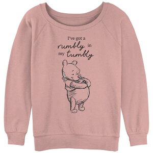 �f�B�Y�j�[ ���f�B�[�X �g�b�v�X T�V���c �p�C�� �O���t�B�b�N Disney's Winnie The Pooh Rumbly In My Tumbly Juniors' Graphic Slouchy Terry Desert Pink �s���N