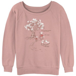 �f�B�Y�j�[ ���f�B�[�X �g�b�v�X T�V���c �p�C�� �O���t�B�b�N Disney's Winnie The Pooh And Piglet Friendship Juniors' Graphic Slouchy Terry Desert Pink �s���N