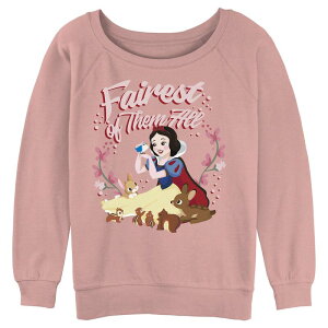 �f�B�Y�j�[ ���f�B�[�X �g�b�v�X T�V���c �p�C�� �O���t�B�b�N Disney'snowhite Fairest Of Them All Juniors' Graphic Slouchy Terry Desert Pink �s���N