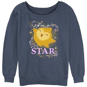 �f�B�Y�j�[ ���f�B�[�X �g�b�v�X T�V���c �p�C�� �O���t�B�b�N Disney's Wish Juniors' I'm A Star Slouchy Terry Graphic Pullover Blue Heather �w�U�[