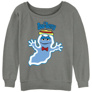 �A�j���L�����N�^�[ ���f�B�[�X �g�b�v�X T�V���c �p�C�� �O���t�B�b�N Licensed Character Juniors' Boo Berry Unexcited Poster Slouchy Terry Graphic Pullover Gray Heather �O���[