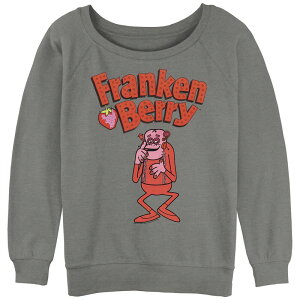 �A�j���L�����N�^�[ ���f�B�[�X �g�b�v�X T�V���c �p�C�� ���S �O���t�B�b�N Licensed Character Juniors' Franken Berry Logo Slouchy Terry Graphic Pullover Gray Heather �O���[