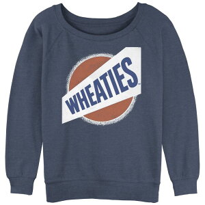 �A�j���L�����N�^�[ ���f�B�[�X �g�b�v�X T�V���c �p�C�� ���S �O���t�B�b�N Licensed Character Juniors' Wheaties Logo Slouchy Terry Graphic Pullover Blue Heather �w�U�[