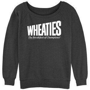 �A�j���L�����N�^�[ ���f�B�[�X �g�b�v�X T�V���c �p�C�� �O���t�B�b�N Licensed Character Juniors' Wheaties The Breakfast Of Championslouchy Terry Graphic Pullover Charcoal Heather �`���R�[��