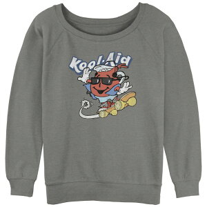�A�j���L�����N�^�[ ���f�B�[�X �g�b�v�X T�V���c �p�C�� �O���t�B�b�N Licensed Character Juniors' Kool-Aid Fruit Skateboard Slouchy Terry Graphic Pullover Gray Heather �O���[