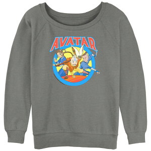 �A�j���L�����N�^�[ ���f�B�[�X �g�b�v�X T�V���c �p�C�� �O���t�B�b�N Licensed Character Juniors' Avatar The Last Airbender Main Trio Slouchy Terry Graphic Pullover Gray Heather �O���[