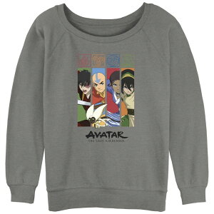 �A�j���L�����N�^�[ ���f�B�[�X �g�b�v�X T�V���c �p�C�� �O���t�B�b�N Licensed Character Juniors' Avatar The Last Airbender Characters Bannerslouchy Terry Graphic Pullover Gray Heather �O���[